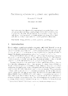 Partitioning Schemes for Quicksort and Quickselect