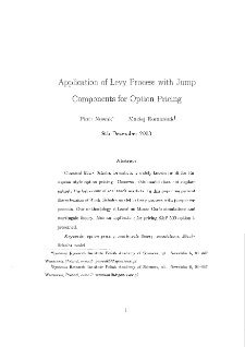 Application of Levy process with jump components for option pricing