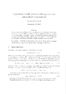 A proximal bundle method with approximate subgradient linearizations