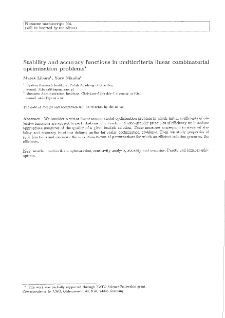 Stability and accuracy functions in multicriteria linear combinatorial optimization problems (revised version)