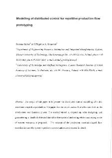 Modelling of distributed control for repetitive production flow prototyping