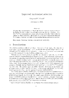 Improved Randomized Selection