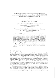 Stability and accuracy functions in multicriteria combinatorial optimization problem with &Sigma; -MINMAX and &Sigma; -MINMIN partial criteria