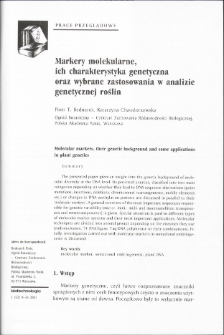 Molecular markers, their genetic background and some applications in plant genetics
