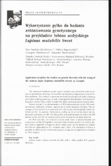 Application of pollen for studies on genetic diversity with the using of the Andean lupin (Lupinus mutabilis Sweet) as example