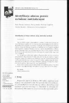 Identification of wheat cultivars using molecular methods