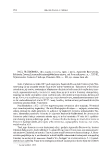 Opis miasta Szczecina, Paul Friedeborn, oprac. i przekł. Agnieszka Borysowska, Biblioteka Dawnej Literatury Popularnej i Okolicznościowej, red. Roman Krzywy i in., t. XXVIII, Warszawa 2016 : [recenzja]