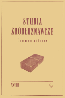 Studia Źródłoznawcze = Commentationes T. 28 (1983), Title pages, Contents