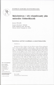 Bakulowirusy i ich rekombinanty jako naturalne bioinsektycydy