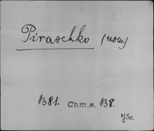 Kartoteka Słownika staropolskich nazw osobowych; Pir - Pis