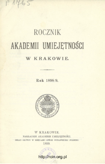 Rocznik Akademii Umiejętności w Krakowie.