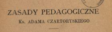 Zasady pedagogiczne ks. Adama Czartoryskiego