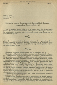 Metoda oceny konsumpcji dla piskląt dzierzby gąsiorka (Lanius collurio L.)