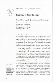 Legislacja w biotechnologii