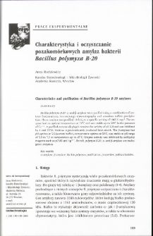 Characteristics and purification of Bacillus polymyxa B-20 amylases