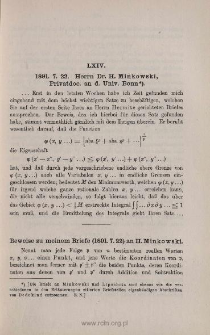 1891. 7. 22. Herrn Dr. H. Minkowski, Privatdoc. and. Univ. Bonn. Beweise zu meinem Briefe an H. Minkowski (1891. 7. 22)