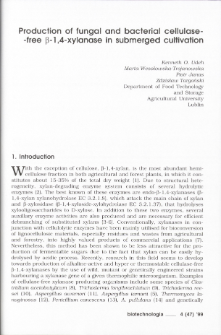 Production of fungal and bacterial cellulase-free B-1,4-xylanase in submerged cultivation