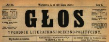 Głos : tygodnik literacko-społeczno-polityczny 1890 N.30