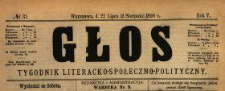 Głos : tygodnik literacko-społeczno-polityczny 1890 N.31