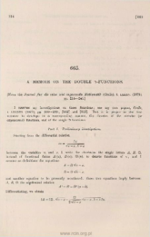 A memoir on the double &thetasym;-functions
