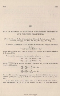 Sur un exemple de r&eacute;duction d'int&eacute;grales ab&eacute;liennes aux fonctions elliptiques