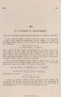 On a problem of arrangements