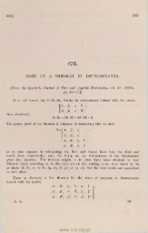Note on a theorem in determinants