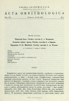Ekspansja kosa, Turdus merula L. w Warszawie