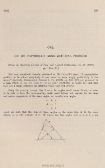 On Mr. Cotterill's goniometrical problem