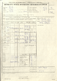 Miesięczny wykaz spostrzeżeń meteorologicznych. Maj 1978