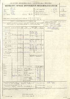 Miesięczny wykaz spostrzeżeń meteorologicznych. Wrzesień 1978