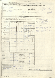 Miesięczny wykaz spostrzeżeń meteorologicznych. Październik 1978