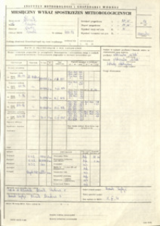 Miesięczny wykaz spostrzeżeń meteorologicznych. Czerwiec 1979
