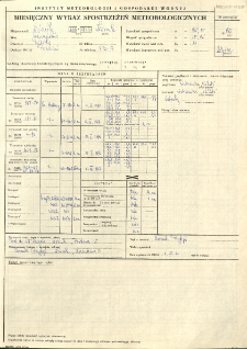 Miesięczny wykaz spostrzeżeń meteorologicznych. Lipiec 1980