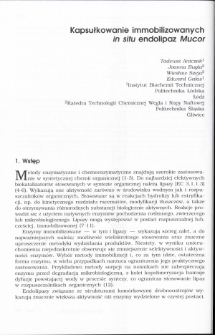 Kapsułkowanie immobilizowanych in situ endolipaz Mucor