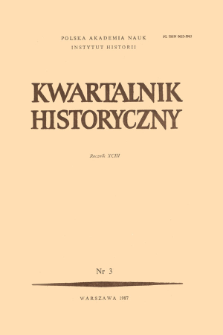 Kwartalnik Historyczny R. 93 nr 3 (1986), Strony tytułowe, spis treści