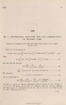 On a differential equation and the construction of Milner's lamp