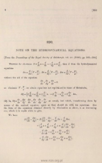 Note on the hydrodynamical equations