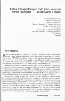 Serce transgenicznych świń jako substytut serca ludzkiego - oczekiwania i realia