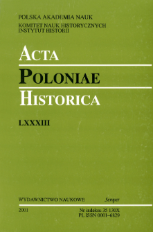 Acta Poloniae Historica T. 83 (2001), News