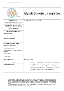 Yalynivka (Ялинівка), steam mill