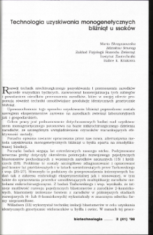 Technologia uzyskiwania monogenetycznych bliźniąt u ssak&oacute;w