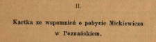 Kartka ze wspomnień o pobycie Mickiewicza w Poznańskiem