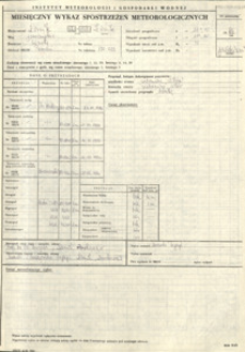 Miesięczny wykaz spostrzeżeń meteorologicznych. Październik 1986