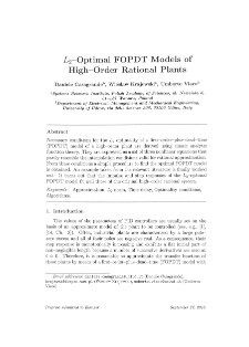 L2-optimal FOPDT models of high-order rational plants
