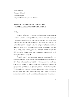 Wybory parlamentarne 2007 - analiza reguł decyzyjnych
