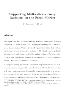 Supporting multicriteria fuzzy decisions on the forex market