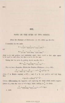 Note on the sums of two series