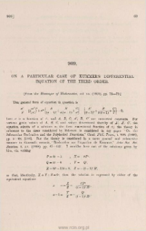 On a particular case of Kummer's differential equation of the third order