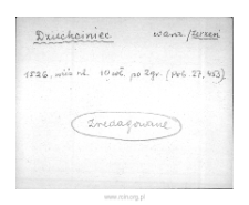 Dziechciniec. Files of Warsaw district in the Middle Ages. Files of Historico-Geographical Dictionary of Masovia in the Middle Ages